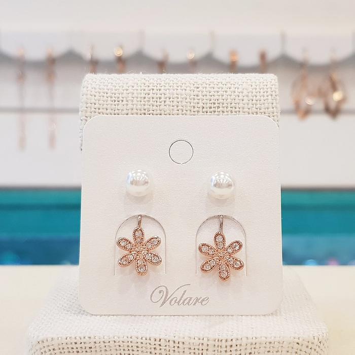 Volare Savezone01 20th Birthday Gift for Women, Two-Way Pearl Earrings Spe758 (15998812)