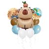 Animal Kapibara Birthday Daisy Flower Aluminum Film Latex Balloon Set Banquet Arrangement Supplies
