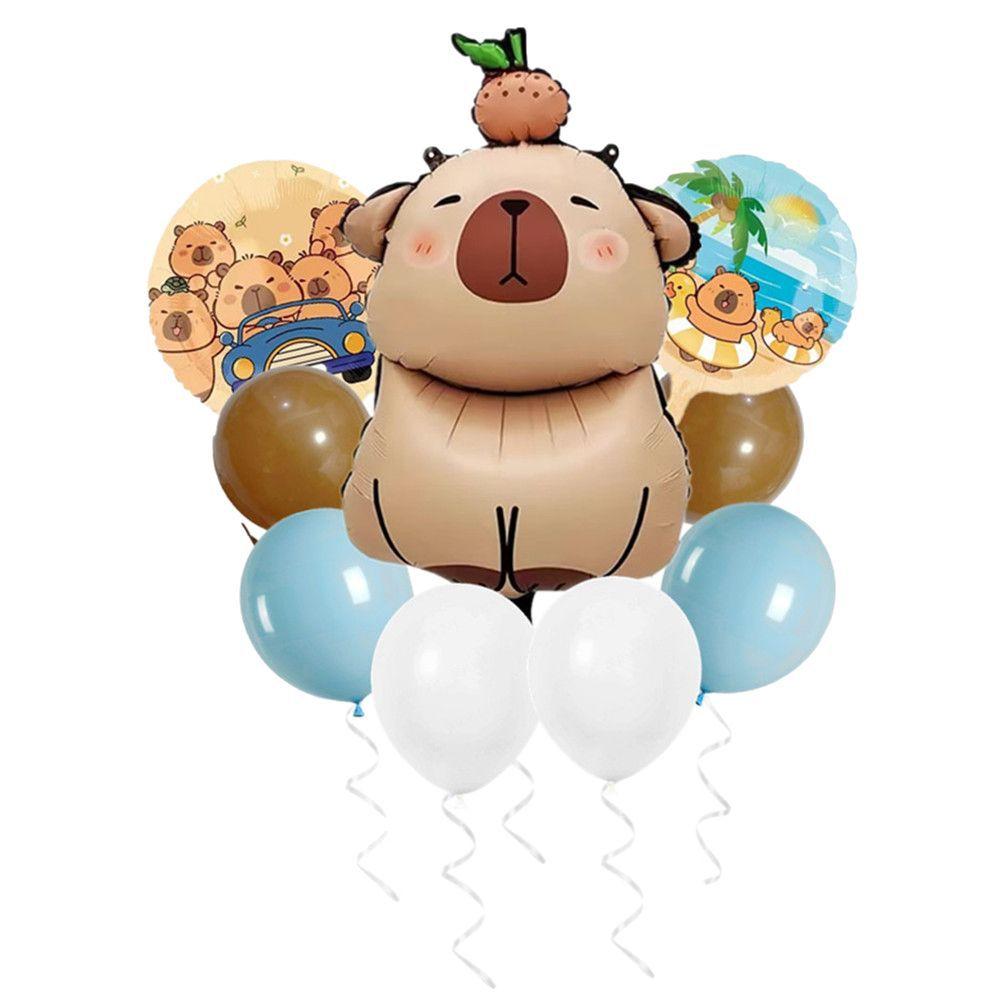 Animal Kapibara Birthday Daisy Flower Aluminum Film Latex Balloon Set Banquet Arrangement Supplies