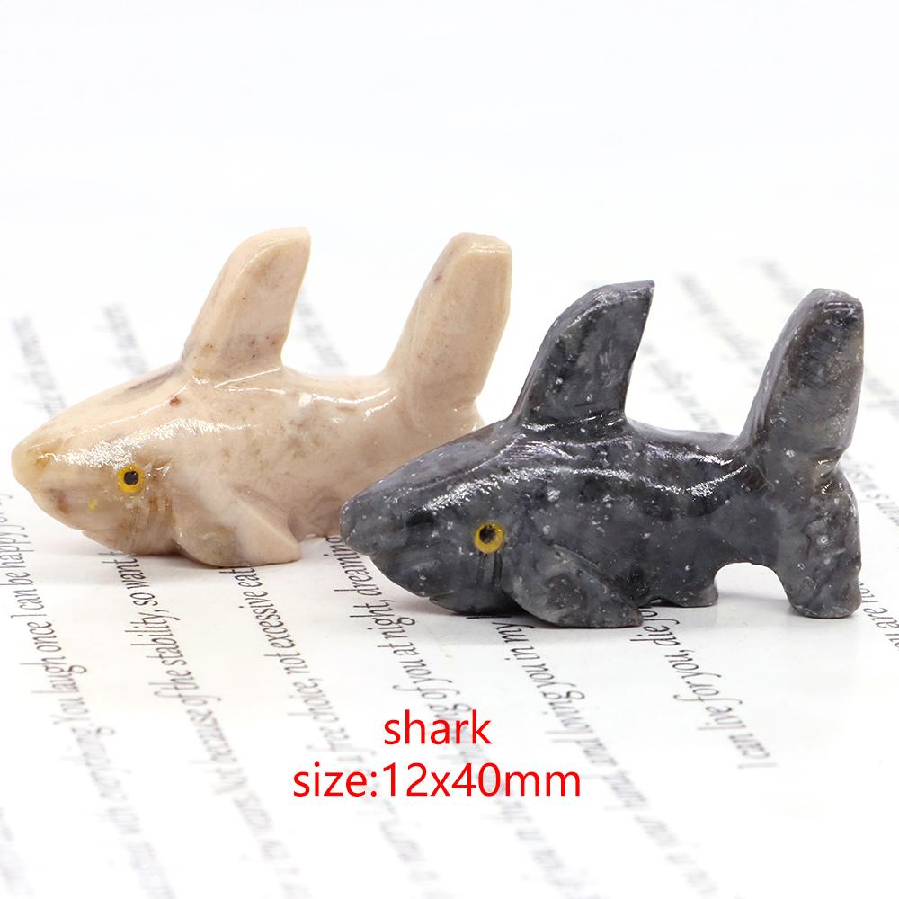 Mini Animals Frog Figurine Ornament Natural Shoushan Stone Carving Healing Crystal Fish Dinosaur Statue Room Desk Crafts Decor