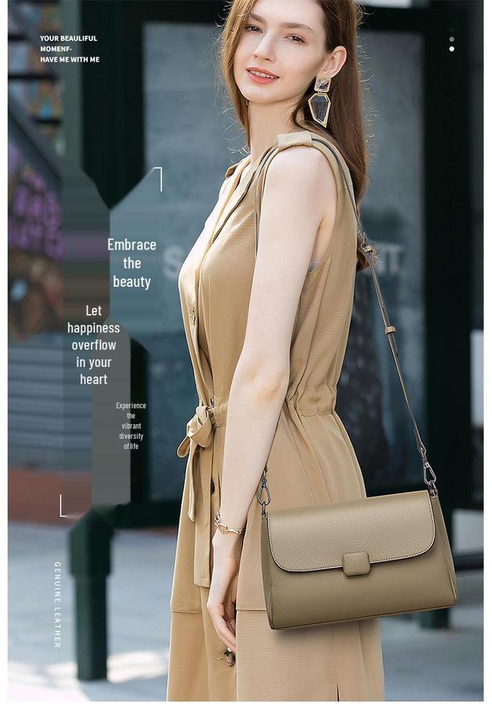 Borsa a Tracolla da Donna in Vera Pelle - Alla Moda, Versatile, Borsa a Spalla Antifurto per Mamme, Piccola Taglia, Estate 2026