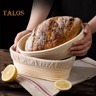 Gärkörbchen aus Rattan zum Backen von Sauerteigbrot, handgefertigt, rund, oval, Set, Heimdekoration, Küchenhelfer