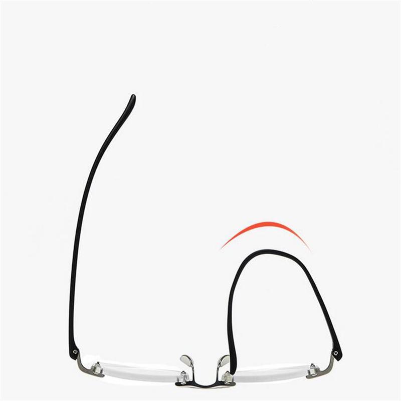 Semi-Rimless Anti Blue Rays Square Hyperopia Eyeglasses Women Men Magnifier Glasses For The Elderly +75 +100 +125 To +400