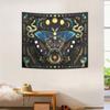 1pc Butterfly Moon Tapestry, Bohemian Plant Tapestry, Aesthetic Moth Snake Tapestry, Retro Plant Starry Sky Tapestry