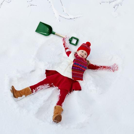 Kids Winter Outdoor Snow Shovel Toy with Long Handle Colored Beach Sand Shovel Parent-child Interactive Digging Tool DIY Snow Castle Building