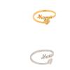 Creative Heart-Shaped English Letter 'Mama' Ring - Fashionable European and American Open Design