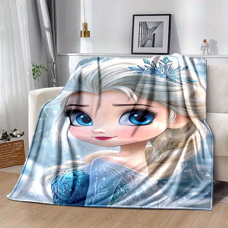 1pc, Elsa Frozen Snowflake Home Decorative Throw Blanket Perfect for Couch, Bed, Travel, Camping, Car, Beach, Office Nap Soft Gift Idea
