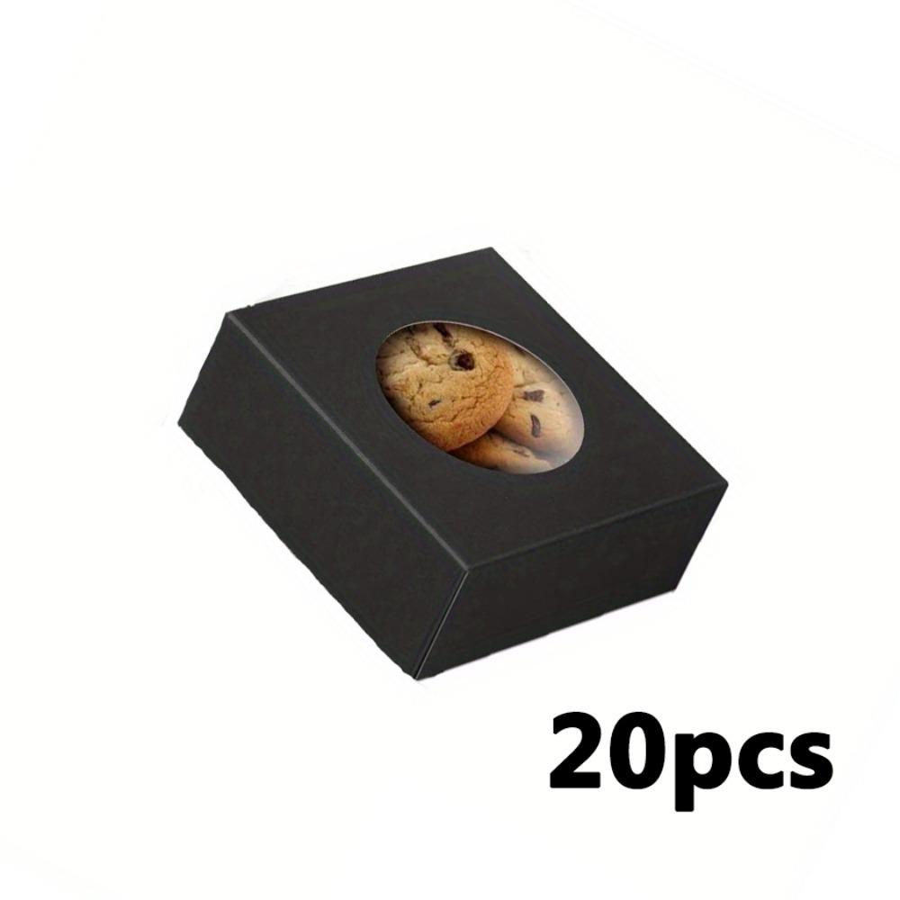 20pcs Gift Boxes with Clear Window Square Treat Boxes Foldable Boxes Kraft Paper Gift Packing Boxes for Weddings Parties Birthdays Jewelry Making