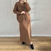 Women's Autumn Fashion Casual Knit Sweater Jacket Dress Sweater Suit