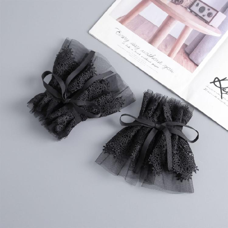 Detachable Ruffle Collar and Cuffs Lace Embroidered Accessory Set for Shirt Dresses Costumes and Event Wear Set