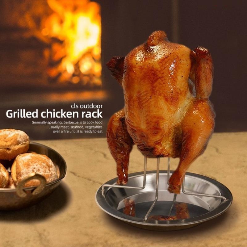 Non-stick Turkey Roaster Rack Universal Fit Grill Stand for Oven Smoker Outdoor Camping BBQ Kitchen Roasting