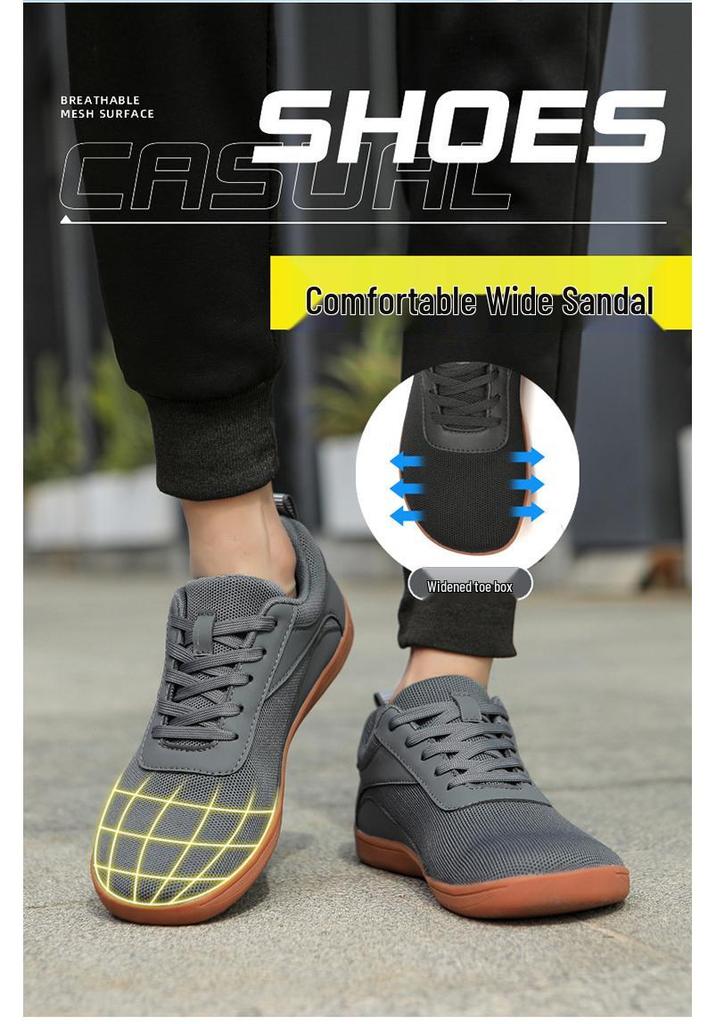 Unisex atmungsaktive Barfußschuhe mit breiter Zehenbox, Ganzjahres-Sport- & Freizeit-Outdoor-Schuhe