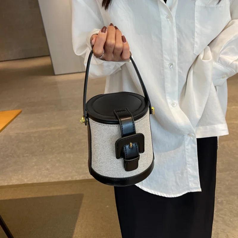 

Роскошная ретро сумка-ведро для женщин, осенняя новая шикарная сумка-мешок из холщовой ткани Pluto, элегантные женские сумки через плечо