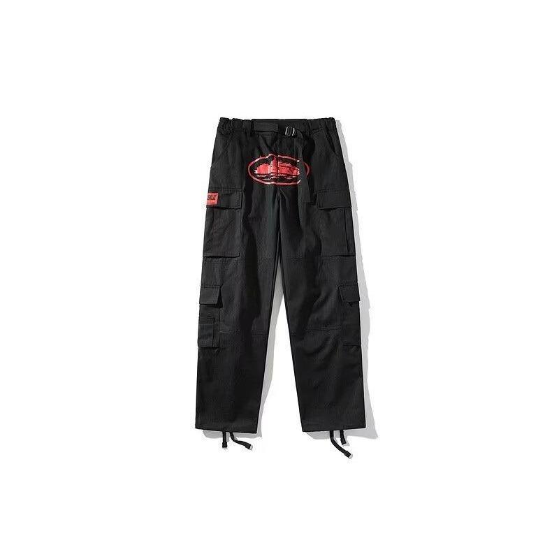 

Хип-хоп брюки с принтом драпировки мужские весенне-летние тяжелые свободные и универсальные прямые повседневные комбинезоны S