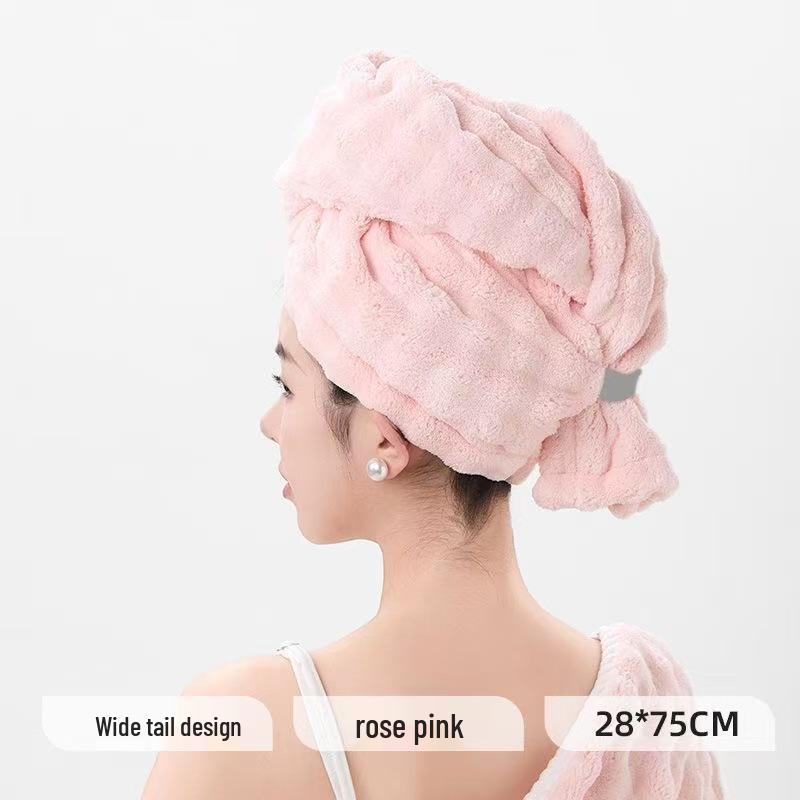 Women's Quick-Dry Bubble Fleece Hair Cap - Thick, Absorbent, and Large Size Shower Towel