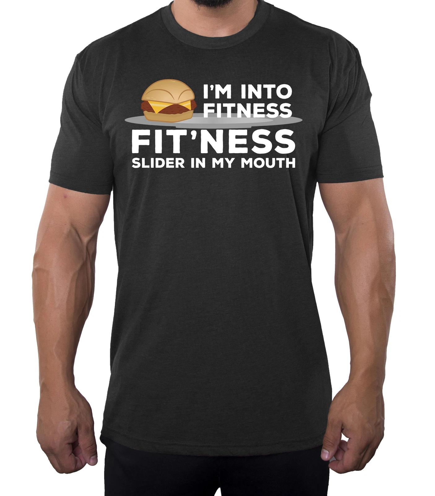 Men s Funny Fitness Slider T-Shirts, Funny Graphic T-Shirts, Gym T-Shirts L