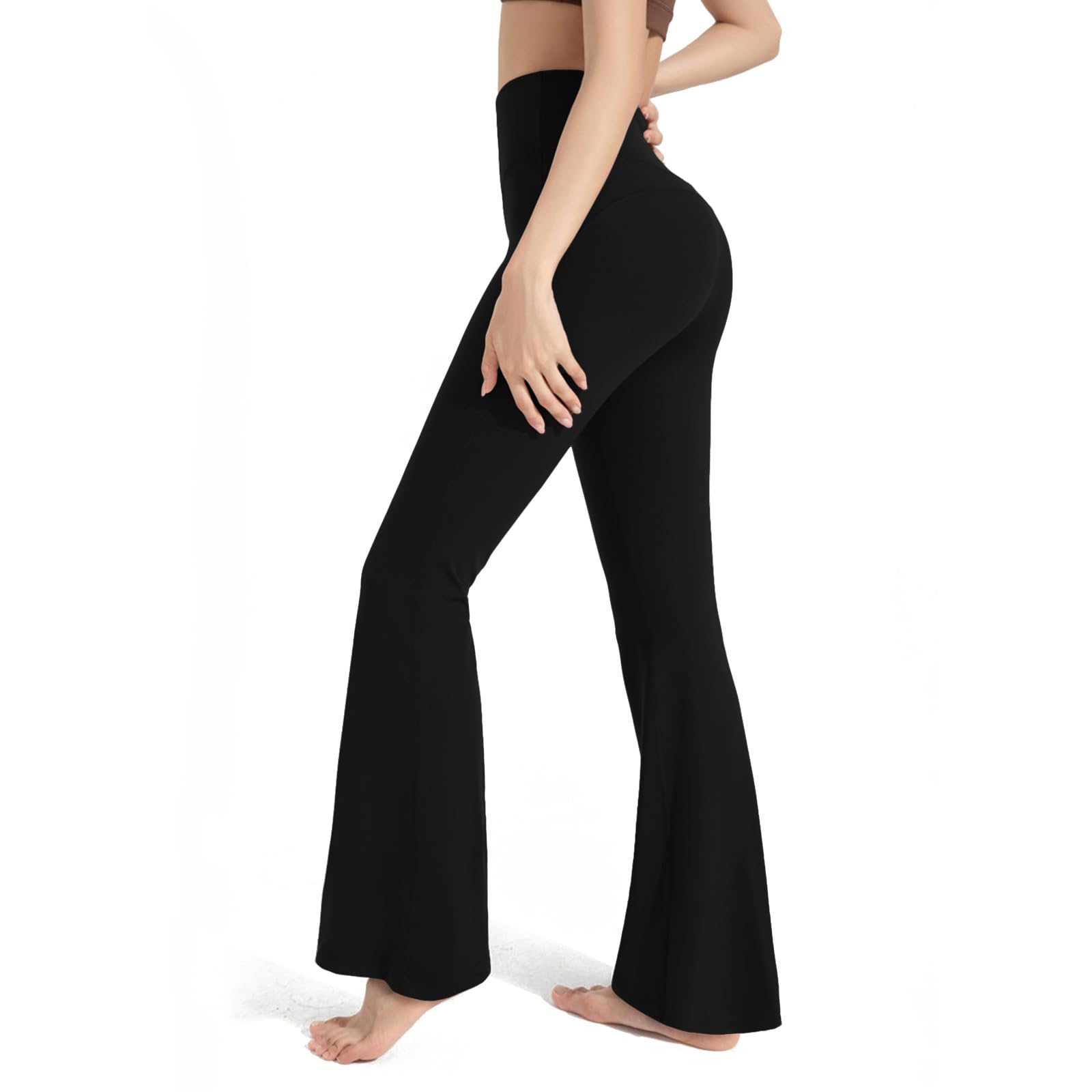 

HomyComy Расклешенные спортивные леггинсы для йоги, женские брюки, леггинсы с высокой посадкой,