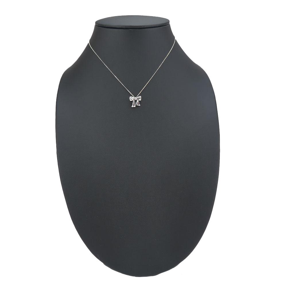 Used TIFFANY&Co. Necklace Silver925 2.8g Silver Ribbon motif