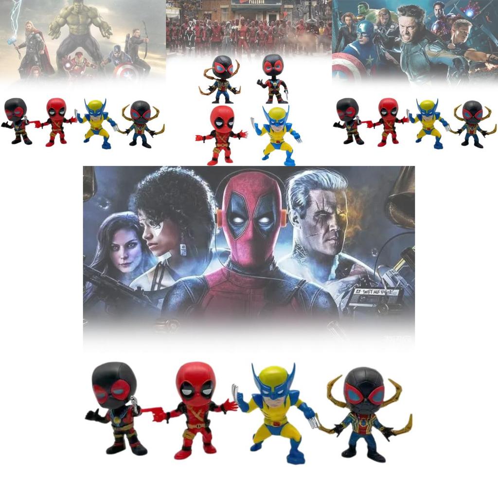 Deadpool And Wolverine Adorable Pvc Figure Superhero Movie Cartoon Decoration