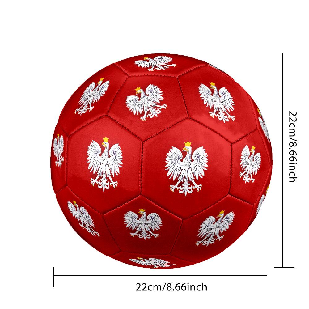 Poland Theme Soccer Ball Size 5 Soccer Ball Soft Touch Professional Training Football for Outdoor Sports