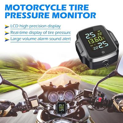 Motorcycle Tire Pressure Alarm System Anti-theft Sensors Wireless TPMS Monitor