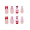 French Peach Heart False Nail Set – Wearable, Removable Manicure Stickers