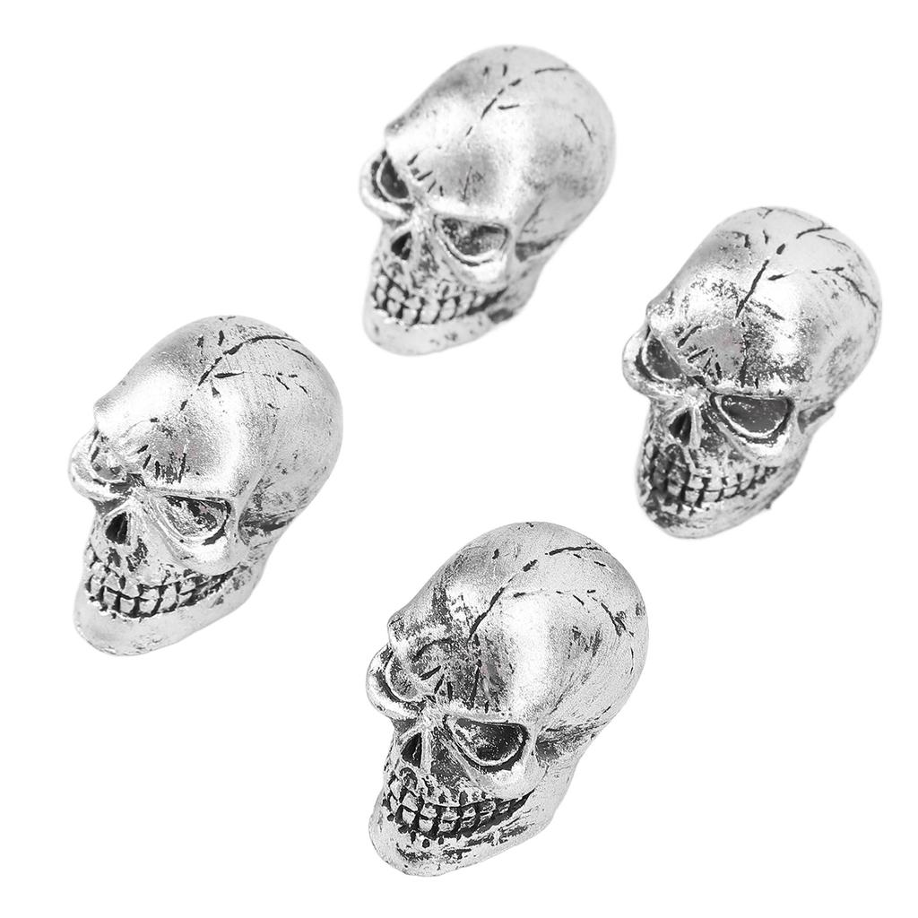 4 STÜCKE Auto Reifen Ventilkappen Abdeckung Luftdichte Dichtung Staubdicht Cool Schädelkopf Universal für Fahrrad