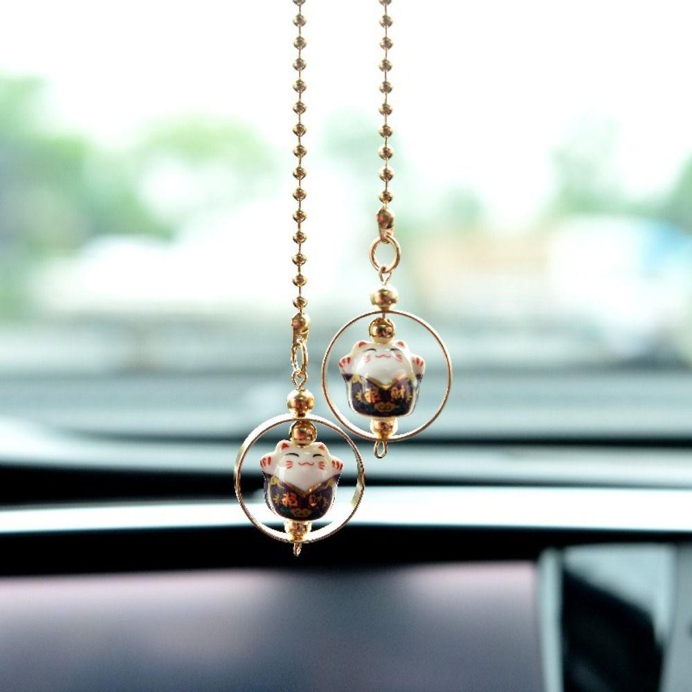 Charm Hanging Pendant Rearview Mirror Suspension Decoration Lucky Cat Car Accessories Car Pendant