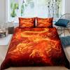 Red Base Black Dragon Print Duvet Cover Set Chinese Dragon Pattern Bedding Sets Full Size Microfiber 2/3 Pieces Comforter Sets