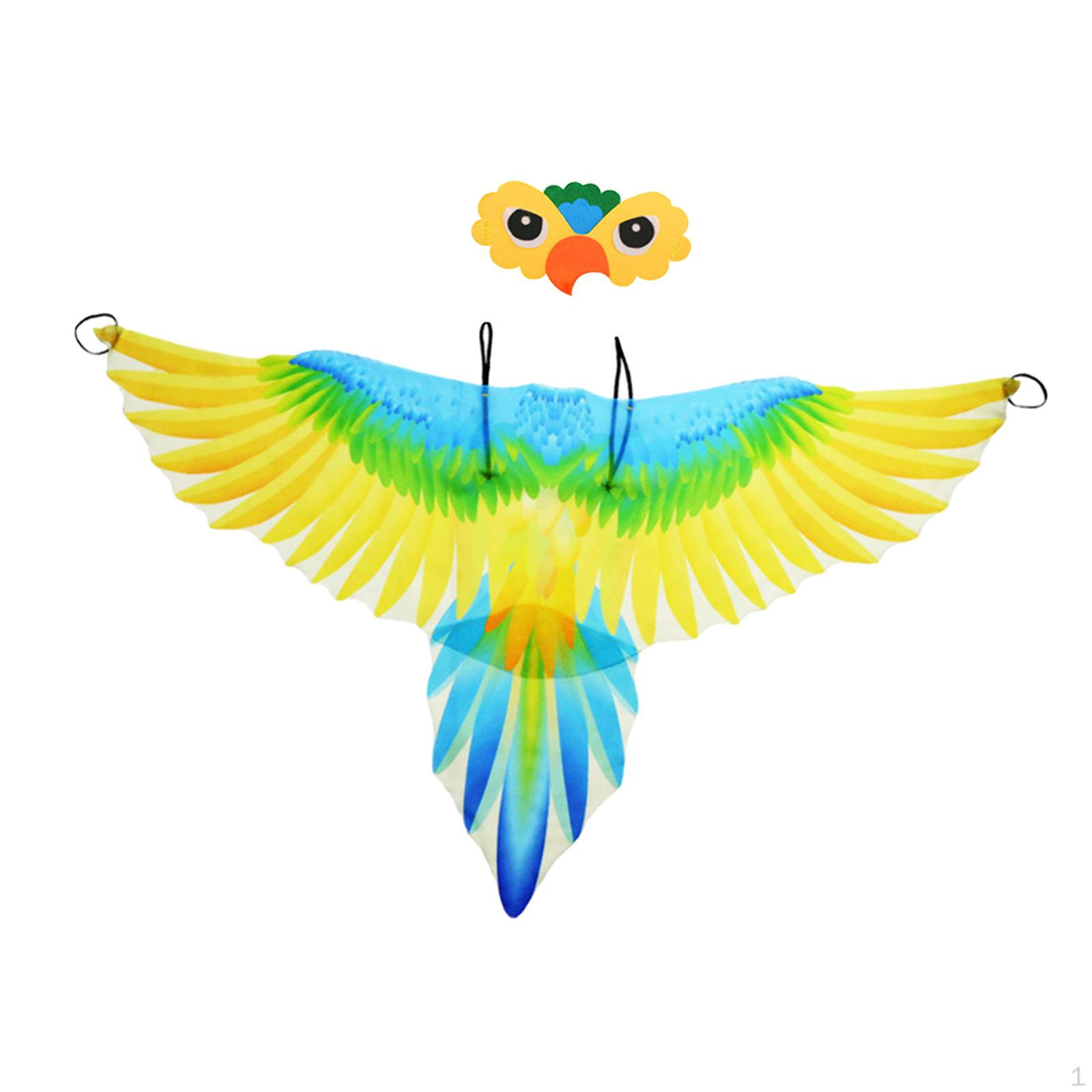 

Детский комплект костюма птицы, плащ с крыльями попугая и повязкой на голову, детский костюм на Хэллоуин для вечеринки жёлтый