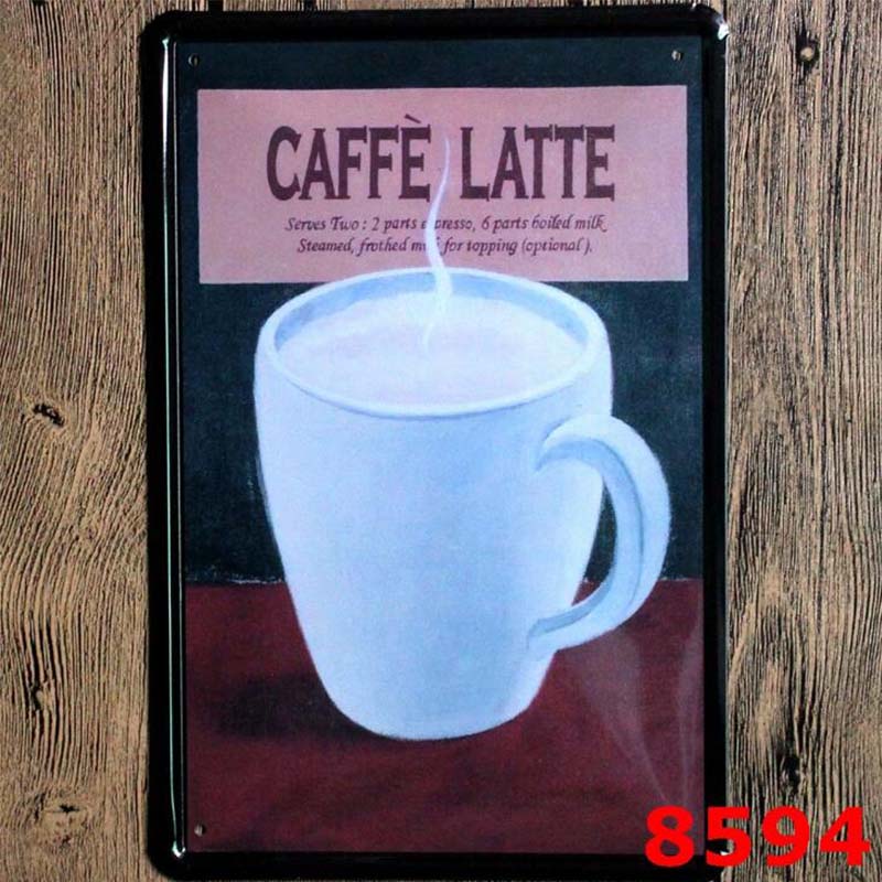1pc Retro Metal Poster Coffee Sign Decor Plaque Vintage Tin Sign House Art License Poster Cafe Bar Metal Plates Wall Home Decor