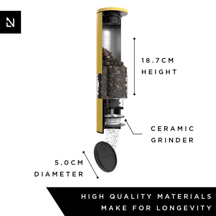 Moulin à sel et à poivre - lars nysøm - lagom - céramique - réglable - 2 pièces