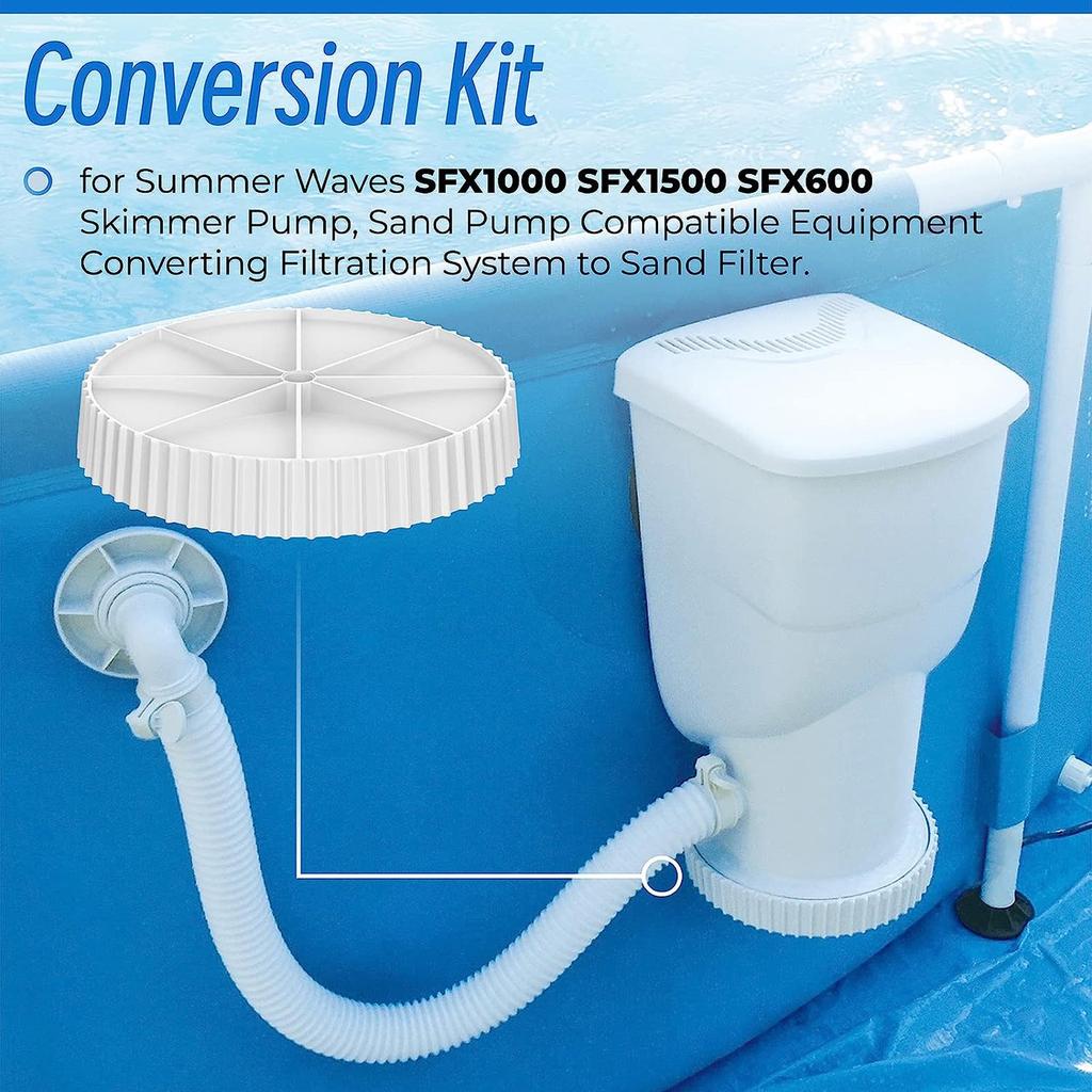 Sand Pumps Conversion Kit Conversion Set Replacement Parts Plastic Material for Sand Filter System Summer Wave SFX600