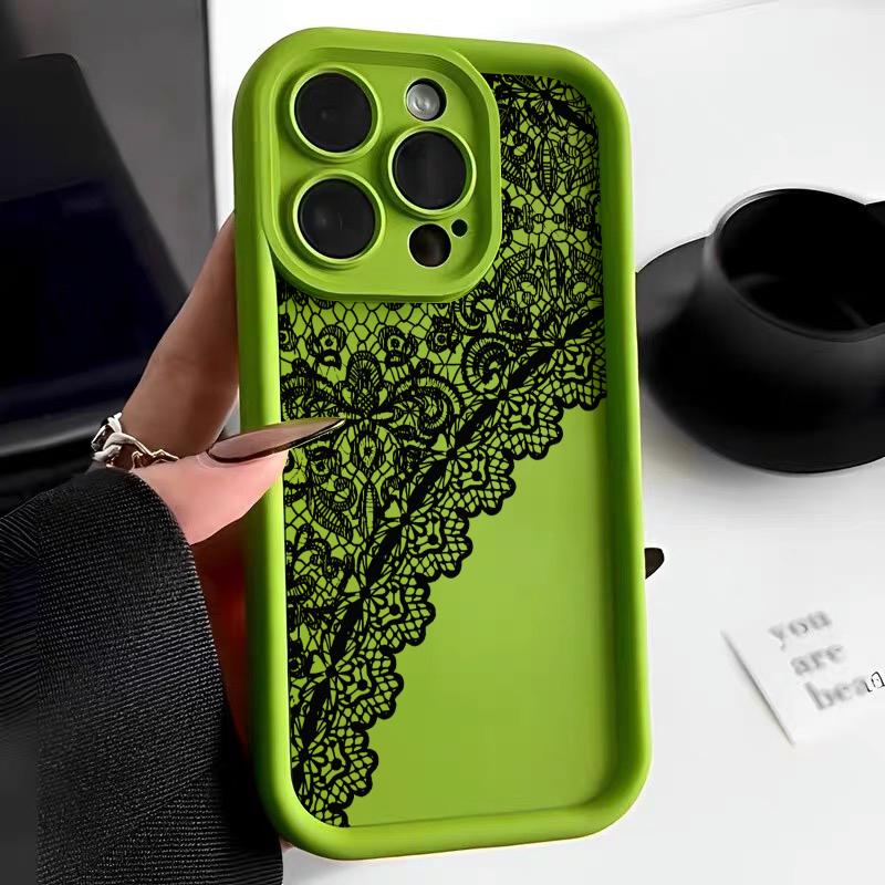 Sexy Lace Pattern in Black Phone Case For Samsung Galaxy S25 S24 S23 S22 Ultra Plus S21 FE A55 A54 A53 A52 A35 A25 A15 A14 5G