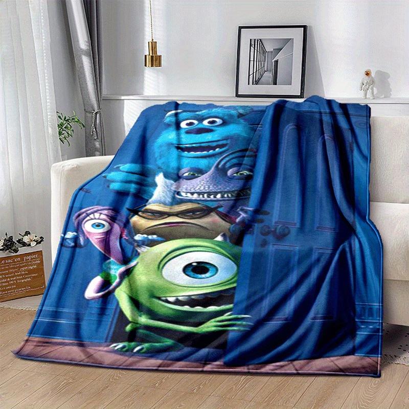 1pc Monsters, Inc Printing Blanket - Soft, All-Season Throw for Living Room, Bedroom,Personalized Gift with Adorable Cartoon Design
