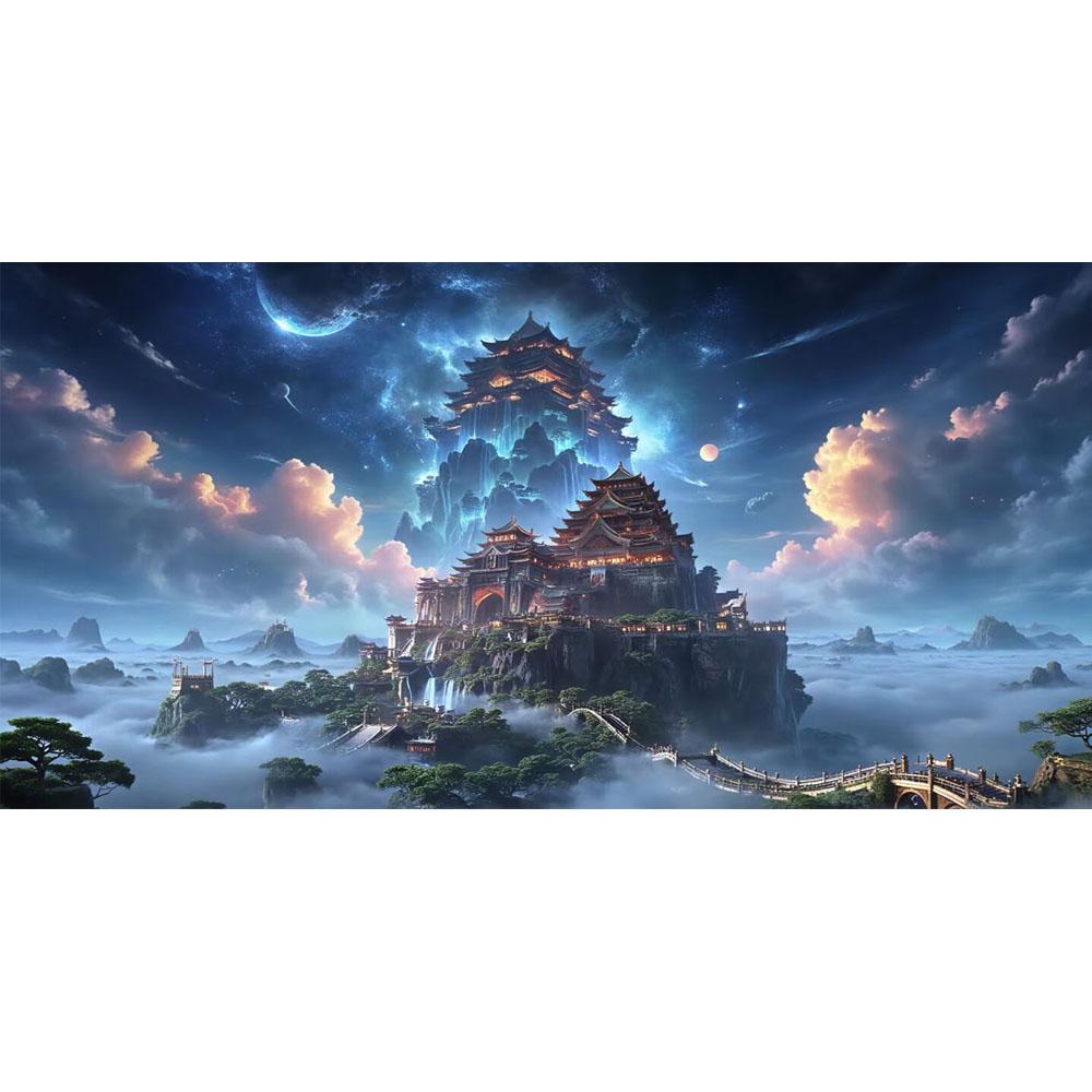 Large Size Mosaic DIY Full Diamond Painting Kits Art Fantasy Fairyland Palace Embroidery Cross Stitch Rhinestones