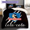Colo-Colo Shield Logo Black Background 3 Pieces Duvet Cover Set Chile Soccer Bedding Set, Bedroom Home Decor Without Pillow Core Comforter