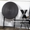 Garden table, Round, Foldable, For 2 people, Wood look, Steel+Plastic. Dark gray, 60 x 60 x 73 cm