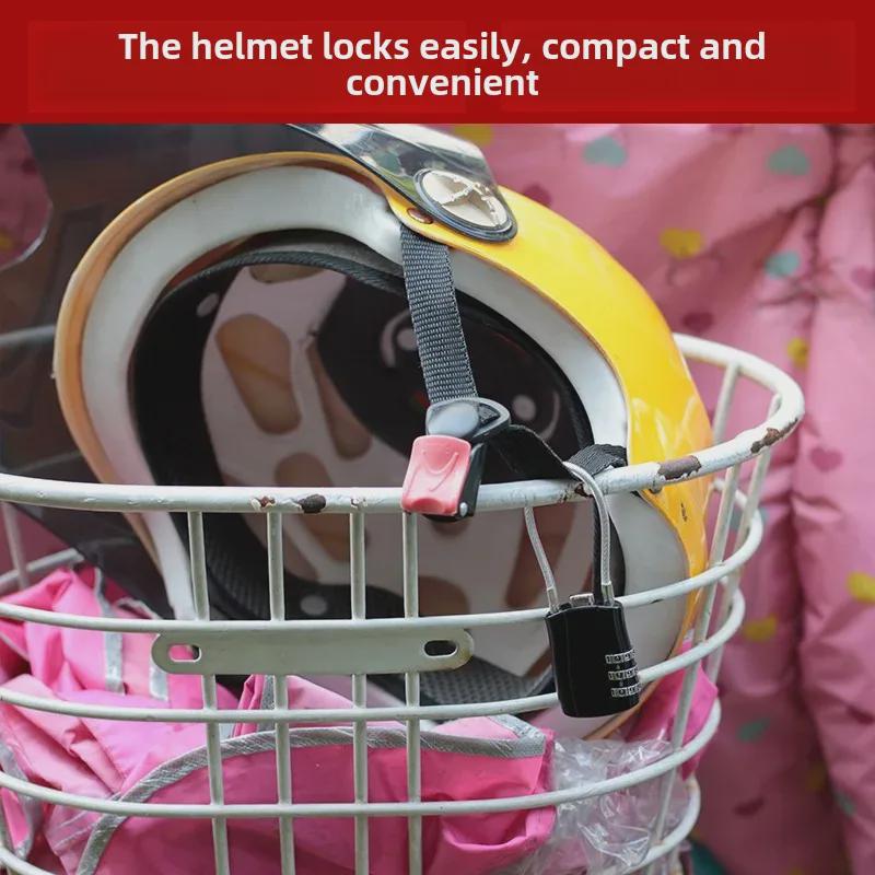 Helmet Lock, Anti-Theft Wire Padlock for Luggage, Gym Lockers, Drawers, and Electric Vehicles