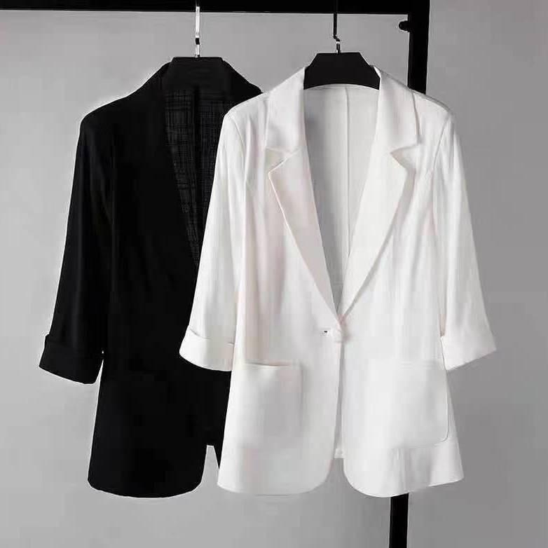 2023 Plus Size Women's Korean Style Casual Suit Jacket - Versatile, Fashionable, and Breathable.