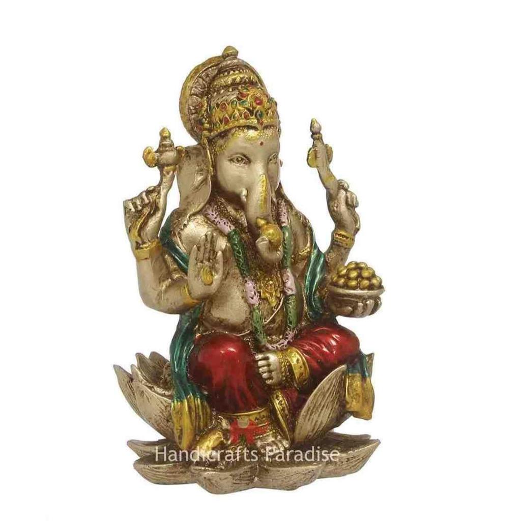 Ganesha Idol Symbol of Goodluck and Prosperity Hindu Religious Statue Showpiece Multicolor