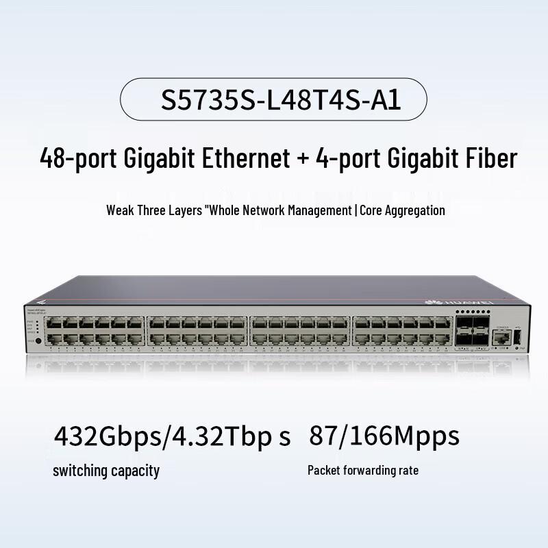 

Huawei KunLun S5735S-L48T4S-A1 Managed Gigabit Switch