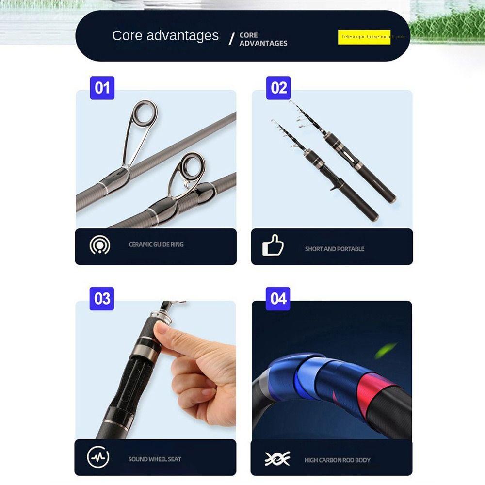 Telescopic Fishing Rod Full Kits Casting Rod Spincast Fishing Reel Feeder Rod Combo 1.5m-1.8m Ultra Short Fishing Pole Fishing