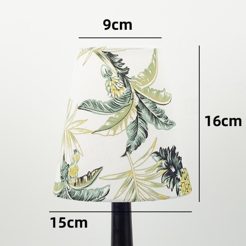 Retro Linen Fabric Floral Pattern Lampshades Pastoral Style Pleated Table Lampshade Bedroom Hotel Bedside Floor Lamp Cover