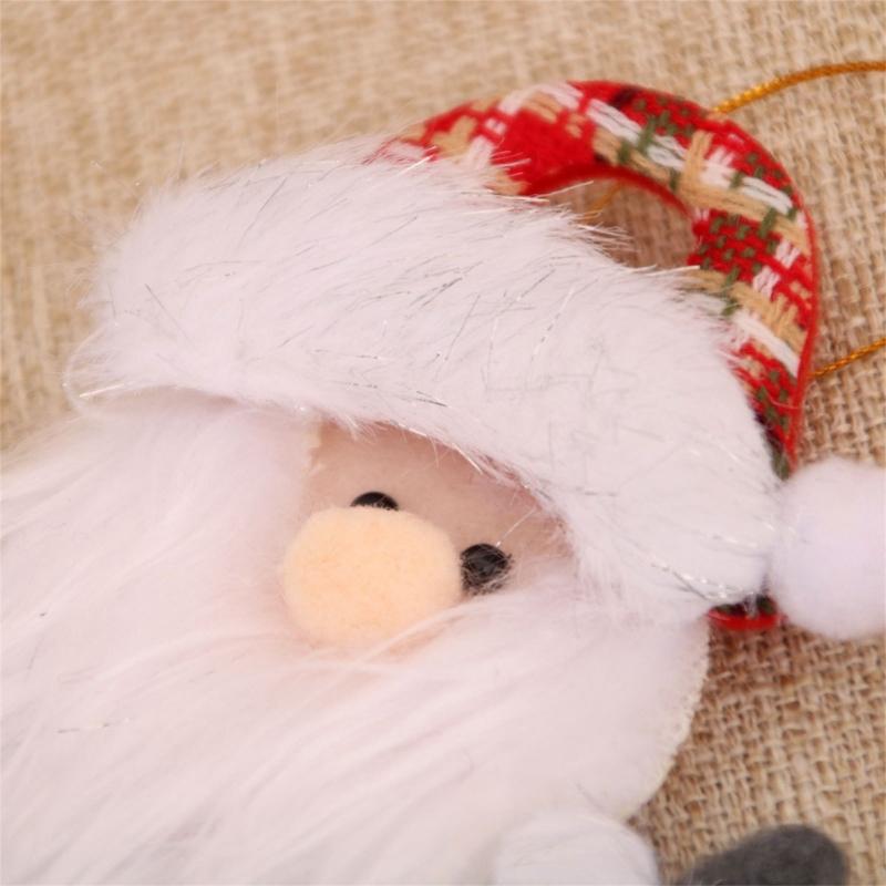 4 Pcs Bear Santa Pendant for Holiday Party Decorations Hanging Ornament Christmas Tree Ornament