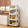 Rolling Storage Cart with Wheel Multi-Tier Snacks Trolley for Kitchen Bathroom Living Room Office