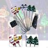 6 Pieces Solar Christmas Pathway Landscape Lights Outdoor Novelty Garden Stake Light Ground Figurine