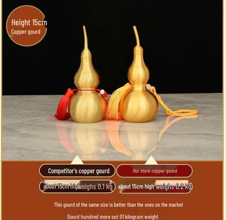 Brass Bagua Gourd with Five Emperors' Coins Pendant – Home Decor Craft