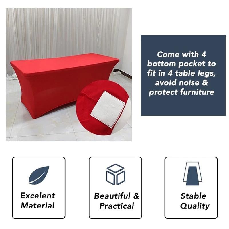 4/6/8FT Full Elastic Banquet Table Cloth Cover Bar Meeting Outdoor Wedding Birthday Party Hotels Decoration Tablecloth