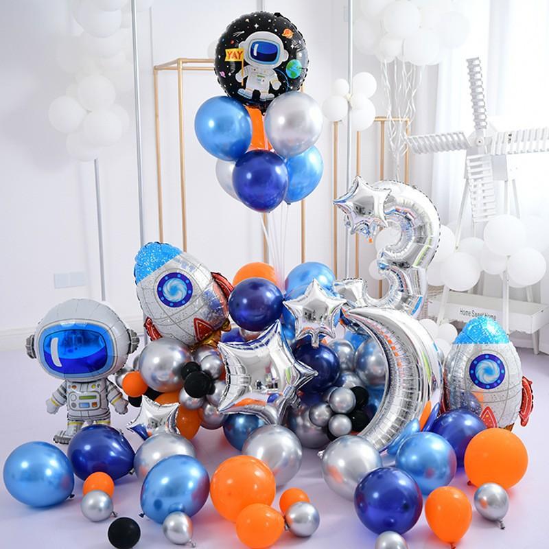 Baby Birthday Space Balloon Set Rocket Astronaut Balloon Universe Planet Theme Children'S Birthday Party